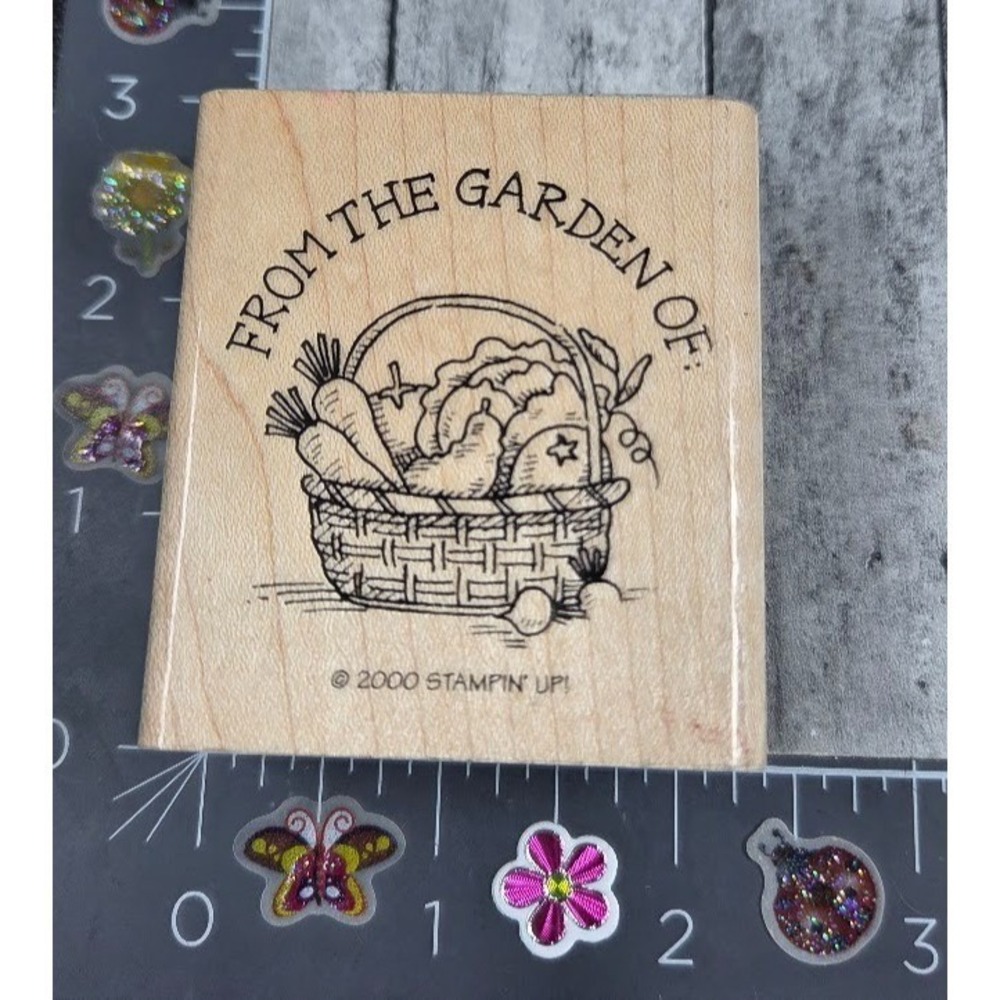 Stampin' Up! From The Garden Of Vegetable Basket 2000 Rubber Stamp Wood #S47